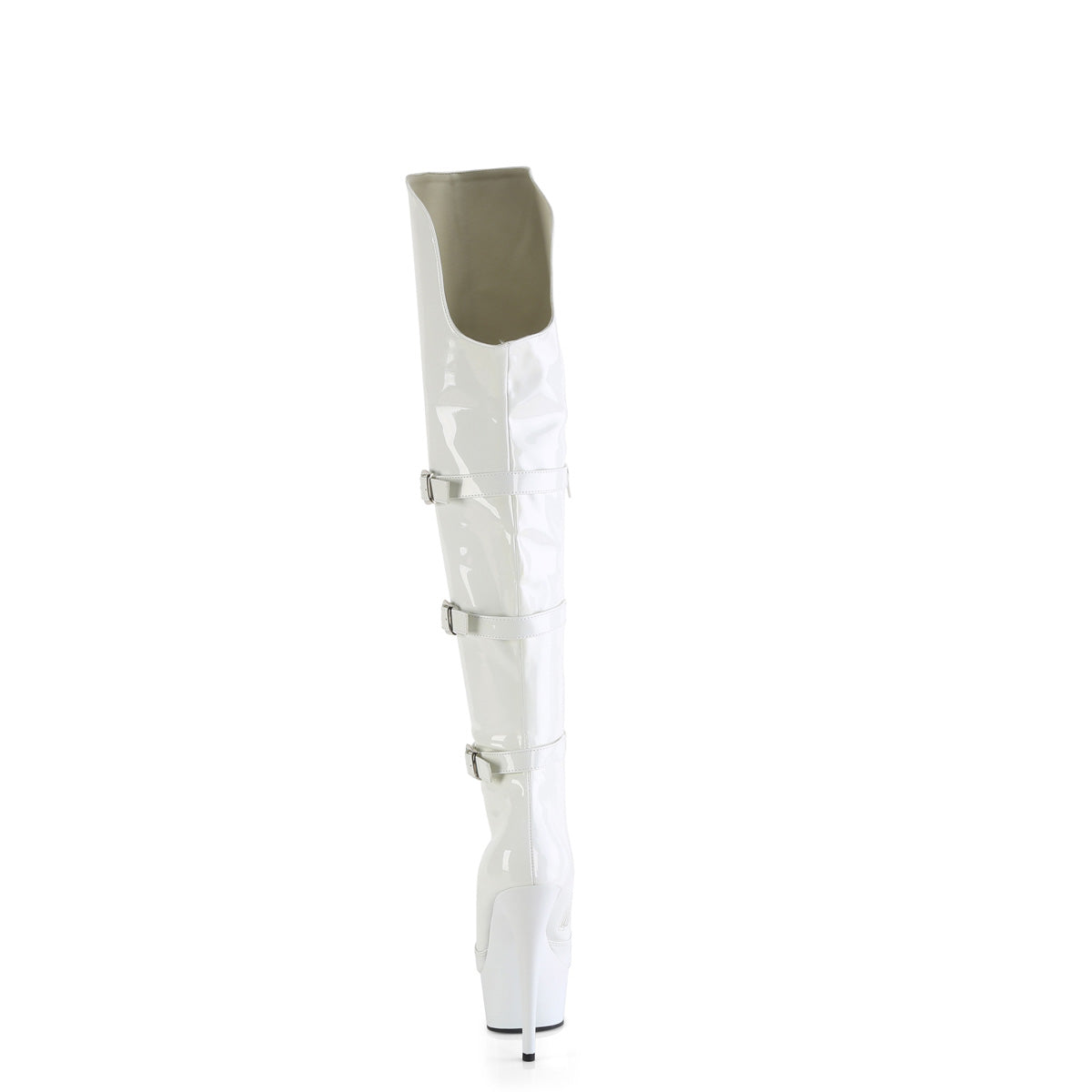 DELIGHT-3018 Pleaser White 6 Inch Exotic Dance Thigh High Boots