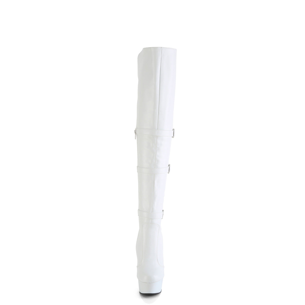 DELIGHT-3018 Pleaser White 6 Inch Strippers Thigh High Boots