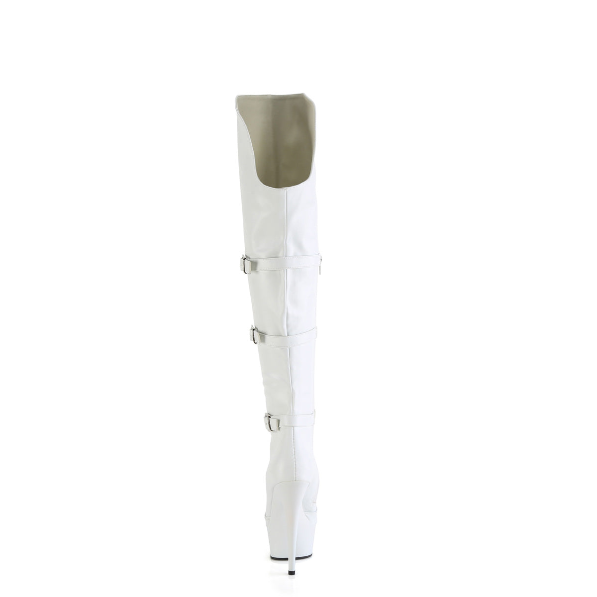 DELIGHT-3018 Pleaser White 6 Inch Strippers Thigh High Boots