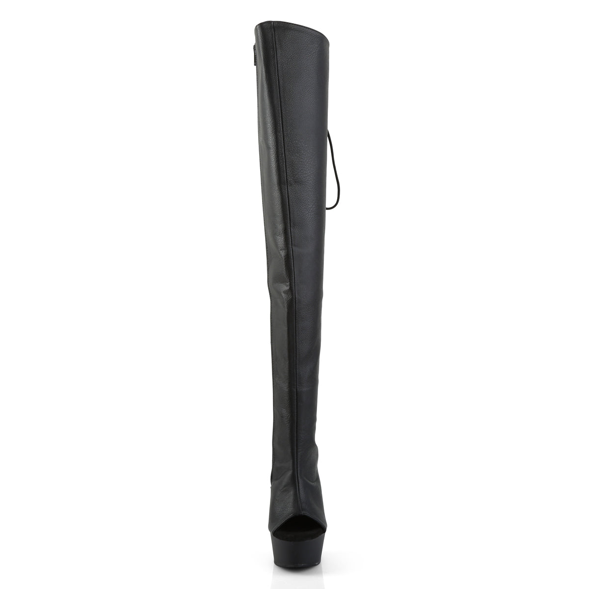 DELIGHT-3019 Pleaser Black 6 Inch Glamour Models Thigh High Boots