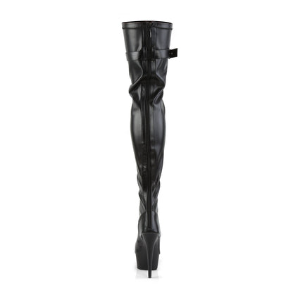 DELIGHT-3025 Pleaser 6 Inch Heel Black Pole Dancer Platform Shoes