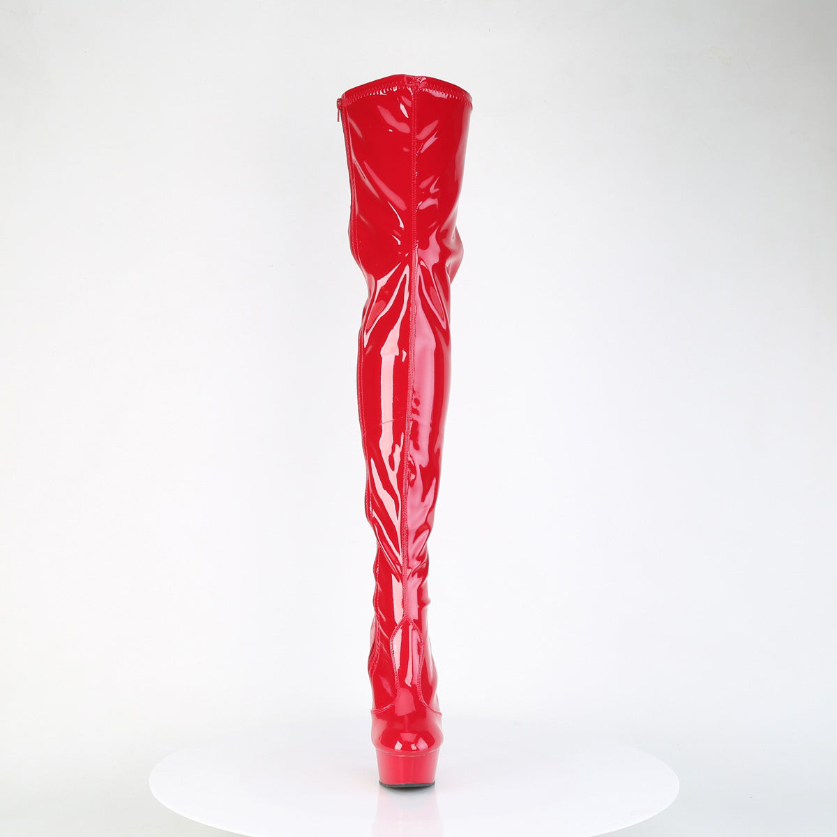 DELIGHT-4000 Pleaser Red 6 Inch Stratement Thigh High Boots