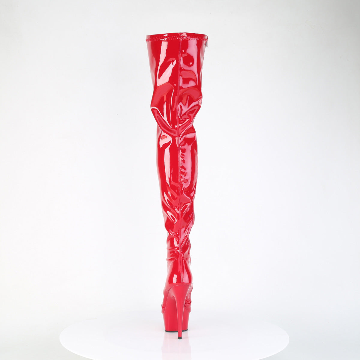 DELIGHT-4000 Pleaser Red 6 Inch Stratement Thigh High Boots