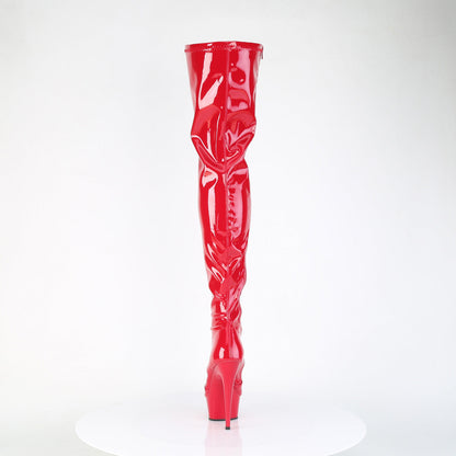 DELIGHT-4000 Pleaser Red 6 Inch Stratement Thigh High Boots