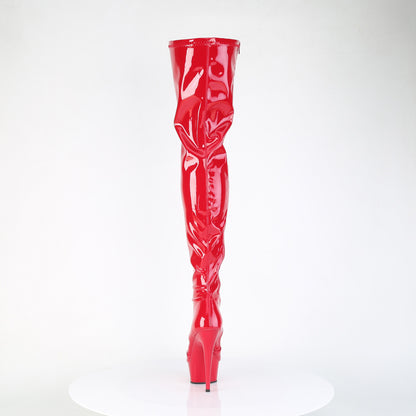 Pleaser DELIGHT-4000 Red Platform Boots - 6 Inch Heels