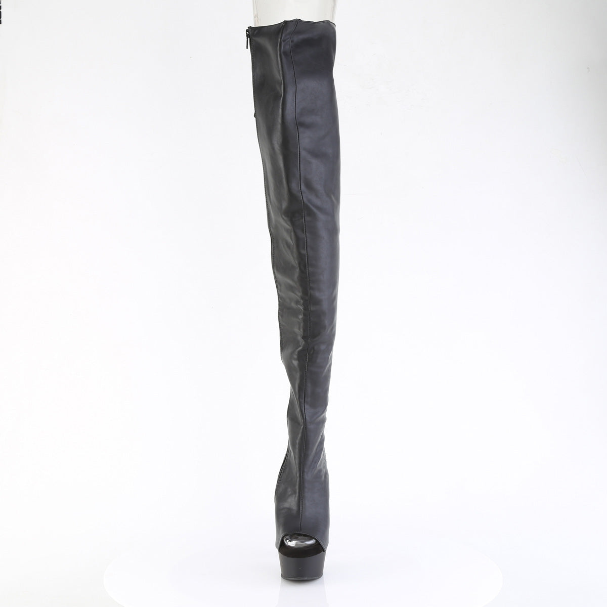 DELIGHT-4019 Pleaser Black 6 Inch Pole Dance Thigh High Boots