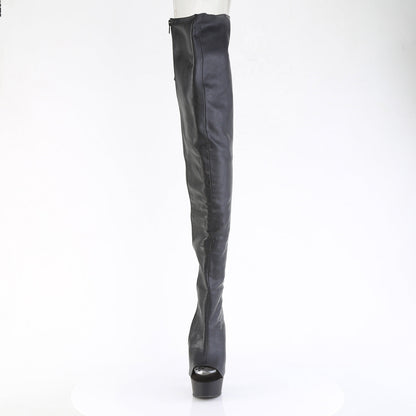 DELIGHT-4019 Pleaser Black 6 Inch Pole Dance Thigh High Boots