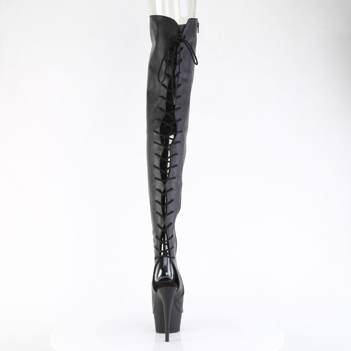 DELIGHT-4019 Pleaser Black 6 Inch Pole Dance Thigh High Boots