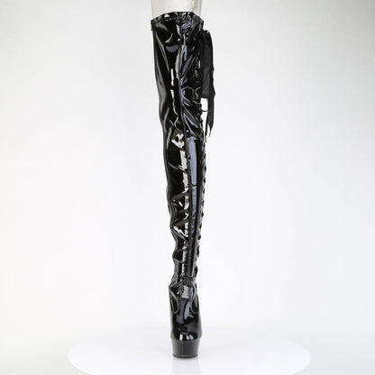 DELIGHT-4050 Pleaser Black Patent 6 Inch Pole Dance Thigh High Boots