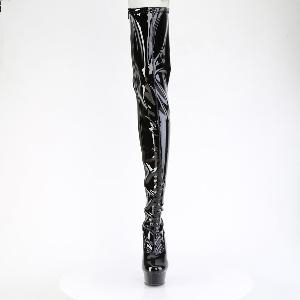 Pleaser DELIGHT-4063 Black Lace-Up Platform Boots - 6 Inch Heels