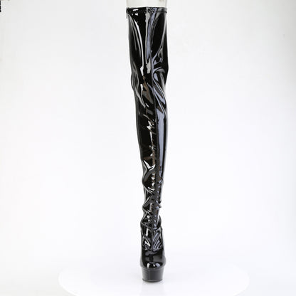 Pleaser DELIGHT-4063 Black Lace-Up Platform Boots - 6 Inch Heels