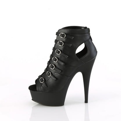 DELIGHT-600-11 Pleaser Black 6 Inch Stratement Platform Shoes