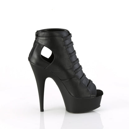 DELIGHT-600-11 Pleaser Black 6 Inch Stratement Platform Shoes