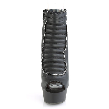 DELIGHT-600-18 Pleasers 6" Heel Black  Stripper Platforms High Heel Ankle Boots