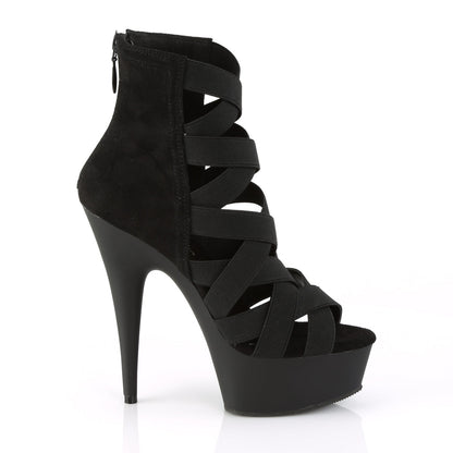 DELIGHT-600-24 Pleaser Black 6 Inch Fetish Platform Shoes