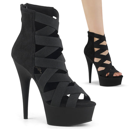 DELIGHT-600-24 Pleaser Black 6 Inch Fetish Platform Shoes