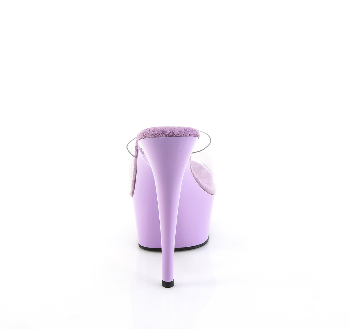 Pleaser DELIGHT-601 Clear / Lavender Platform Mules - 6 Inch Heels