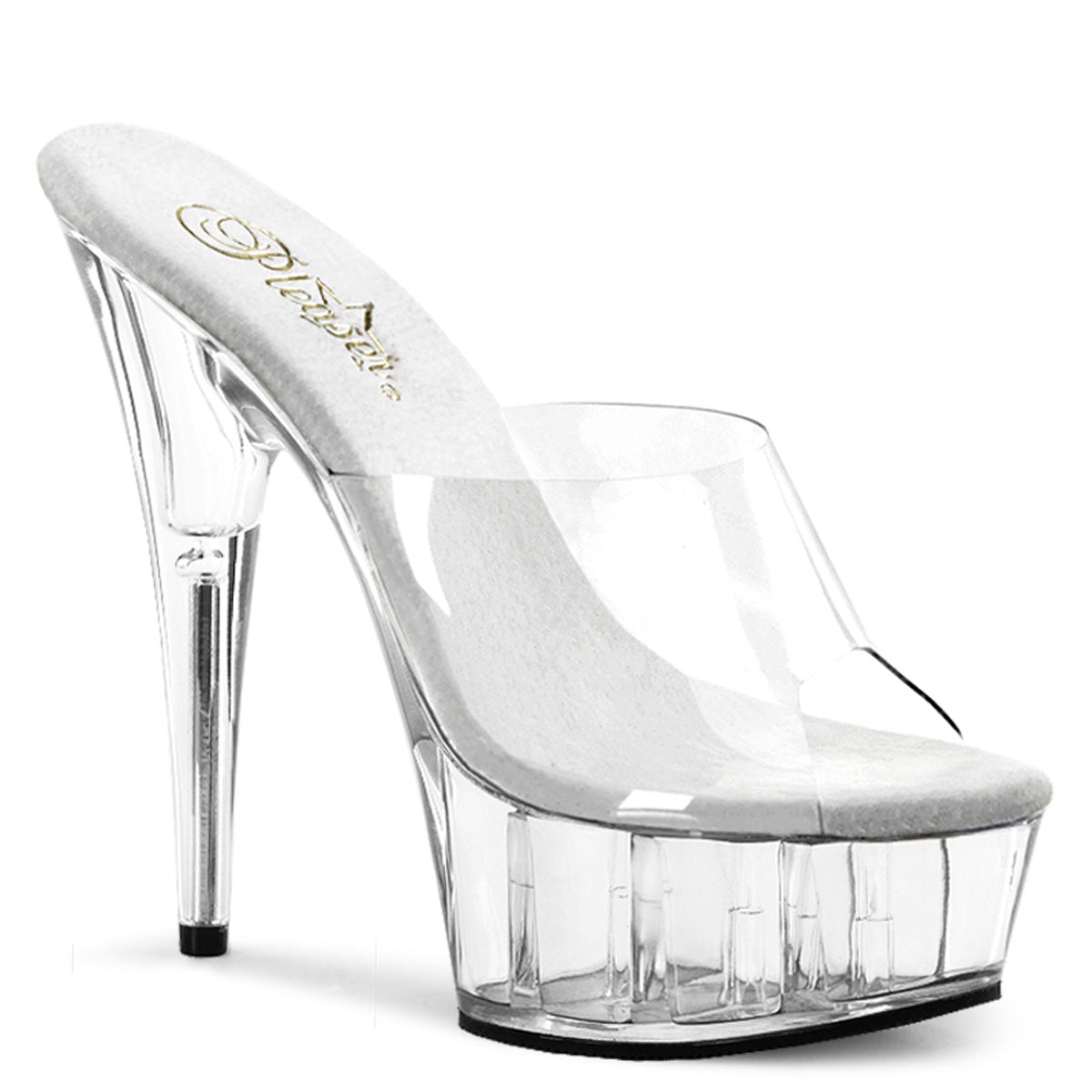 DELIGHT-601 Pleaser Clear 6 Inch Erotic Dancer Platform Shoes Clr Clr