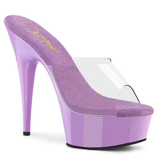 DELIGHT-601 Pleaser Clear/Lavender Sexy Platform Shoes (Pole Dancing Heels)