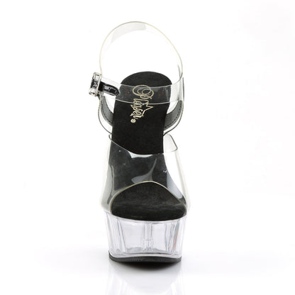DELIGHT-608 Pleaser Clear 6 Inch Sexy Heels Platform Shoes