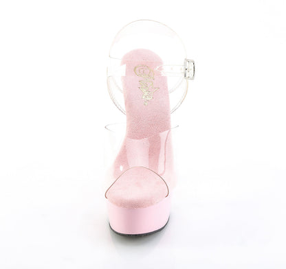 DELIGHT-608 Pleaser Baby Pink 6 Inch Pole Dance Platform Shoes