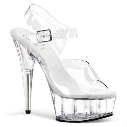DELIGHT-608 Pleaser 6 Inch Heel Clear  Stripper Platforms High Heels