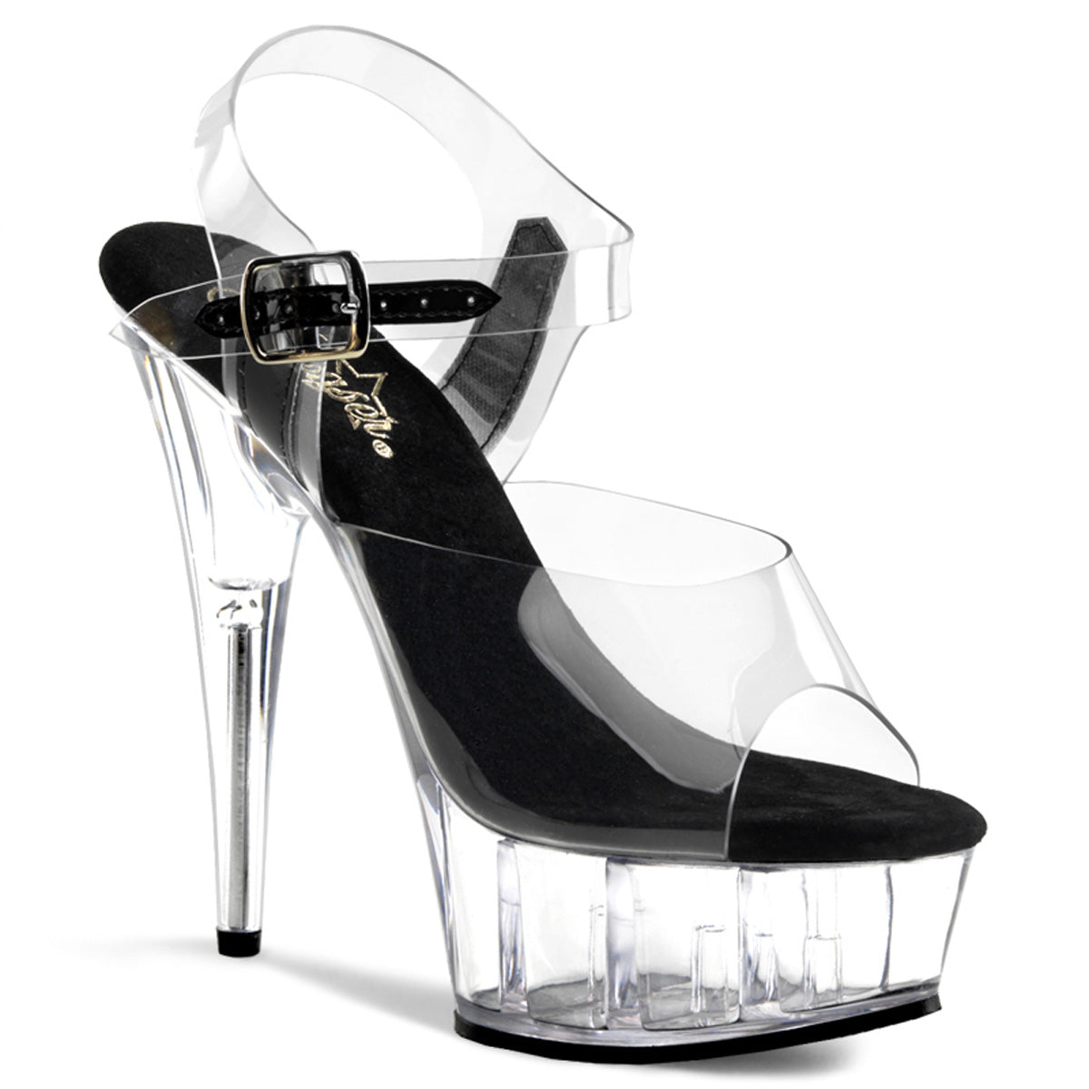 DELIGHT-608 Pleaser Clear 6 Inch Sexy Heels Platform Shoes