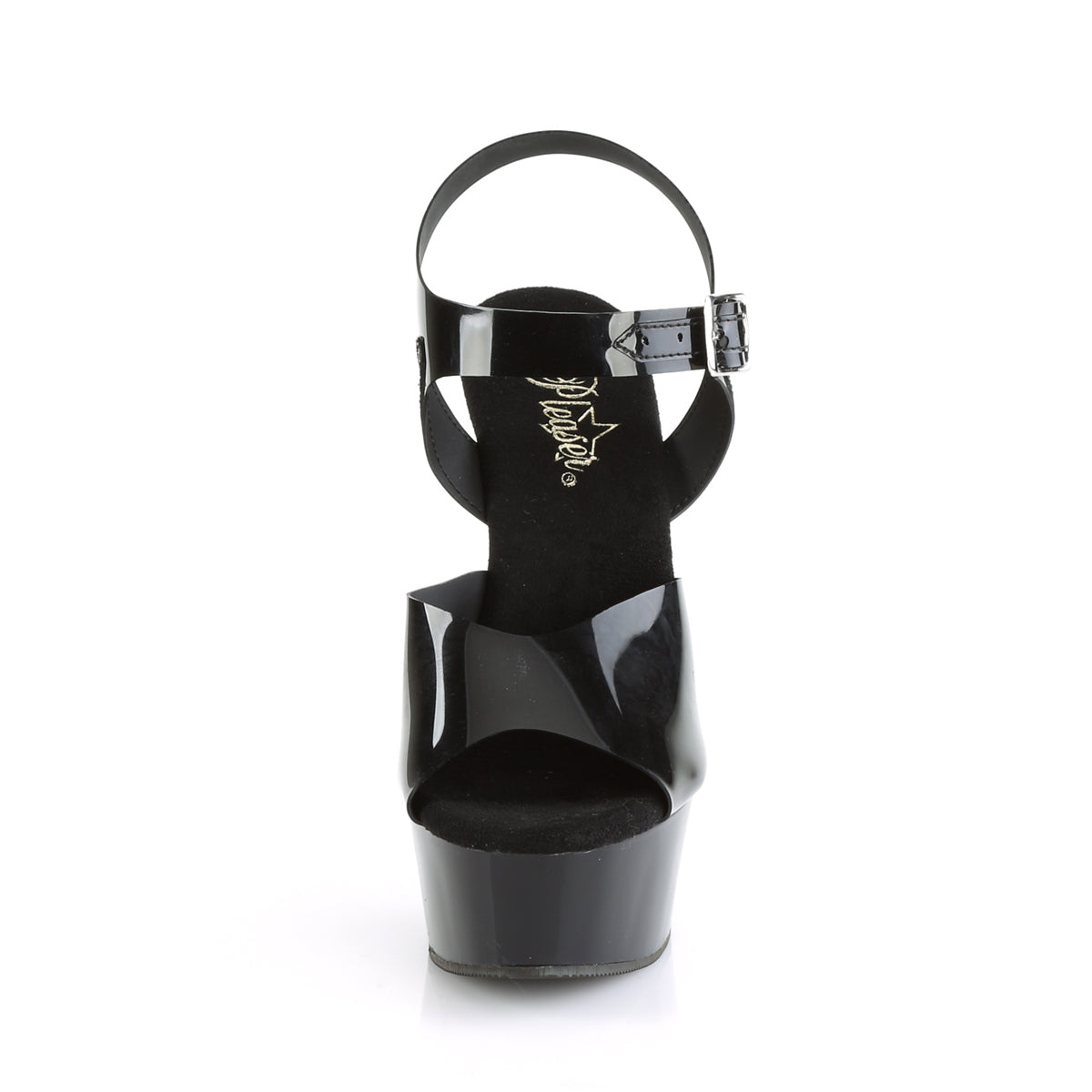 Pleaser DELIGHT-608N Black (Jelly-Like) / Black Platform Sandals - 6 Inch Heels