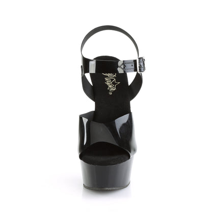 Pleaser DELIGHT-608N Black (Jelly-Like) / Black Platform Sandals - 6 Inch Heels