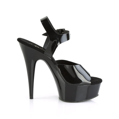 Pleaser DELIGHT-608N Black (Jelly-Like) / Black Platform Sandals - 6 Inch Heels