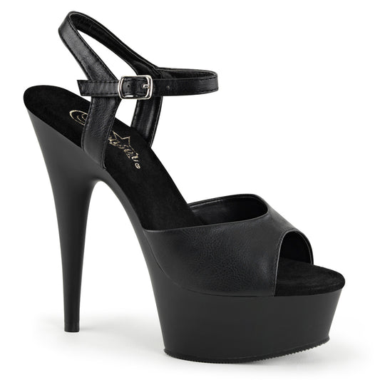 DELIGHT-609 Pleaser Black 6 Inch Pole Dancing Platform Shoes