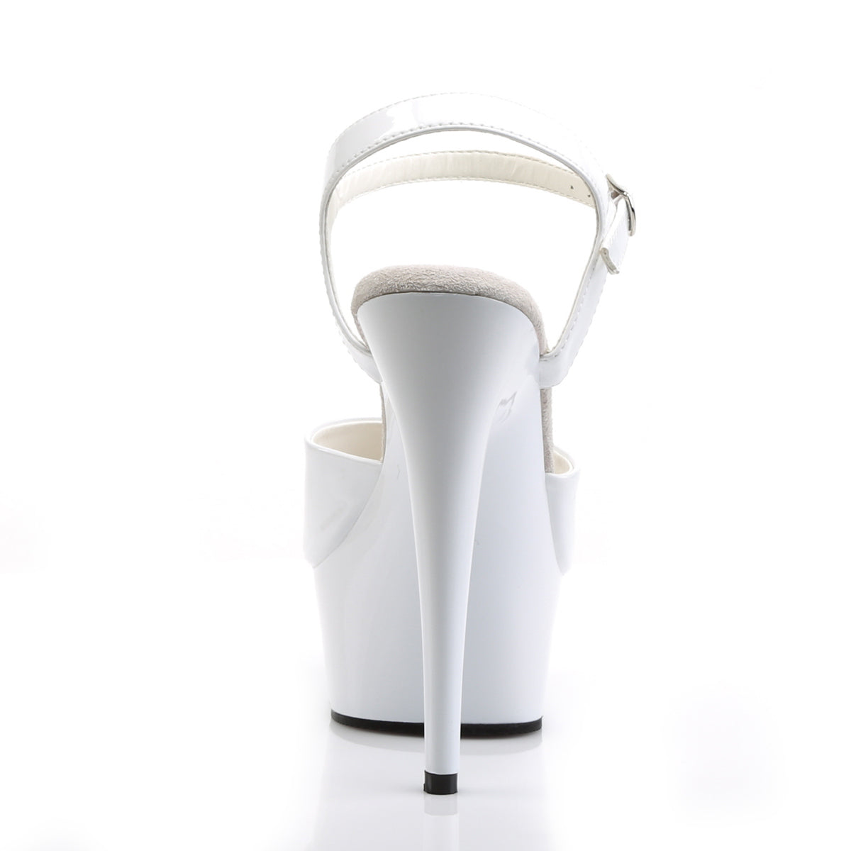 Pleaser DELIGHT-609 White Peep Toe Platform Sandals - 6 Inch Heels