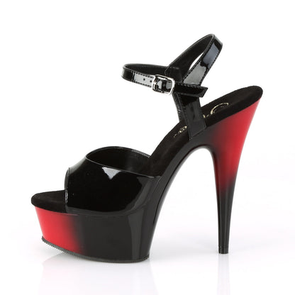 DELIGHT-609BR Pleaser Black Red 6 Inch Strippers Platform Shoes