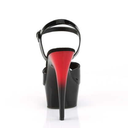 DELIGHT-609BR Pleaser Black Red 6 Inch Strippers Platform Shoes