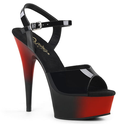 DELIGHT-609BR Pleaser Black Red 6 Inch Strippers Platform Shoes