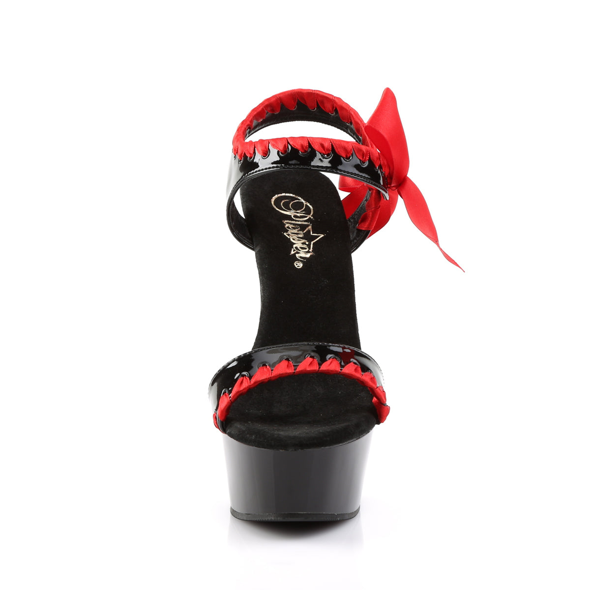 DELIGHT-615 Pleaser Black Red 6 Inch Pole Dance Platform Shoes