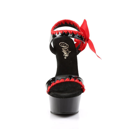 DELIGHT-615 Pleaser Black Red 6 Inch Pole Dance Platform Shoes