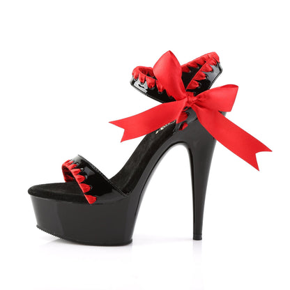 DELIGHT-615 Pleaser Black Red 6 Inch Pole Dance Platform Shoes