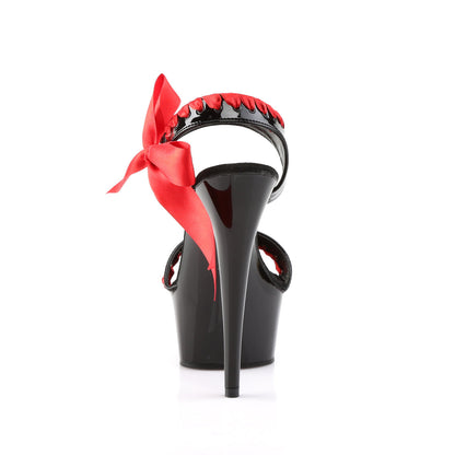 DELIGHT-615 Pleaser Black Red 6 Inch Pole Dance Platform Shoes
