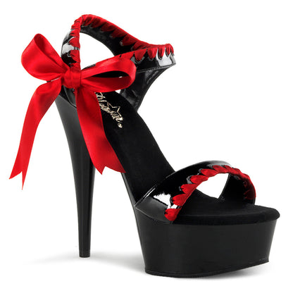 DELIGHT-615 Pleaser Black Red 6 Inch Pole Dance Platform Shoes