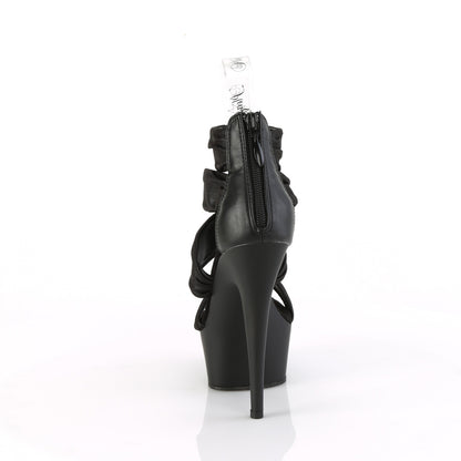 Pleaser DELIGHT-620 Black -Fabric / Black Matte Platform Sandals - 6 Inch Heels