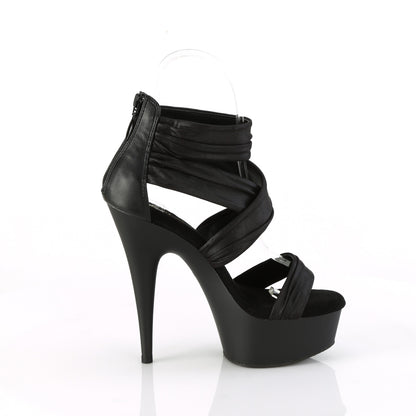 Pleaser DELIGHT-620 Black -Fabric / Black Matte Platform Sandals - 6 Inch Heels