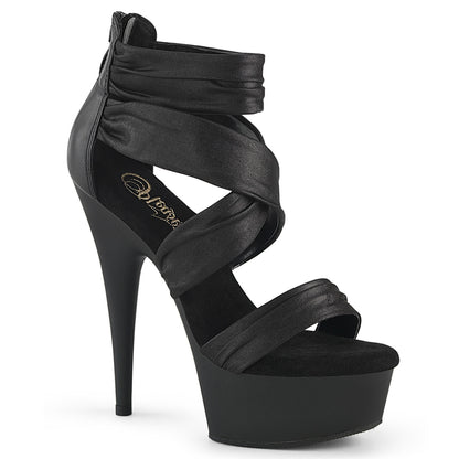 Pleaser DELIGHT-620 Black -Fabric / Black Matte Platform Sandals - 6 Inch Heels