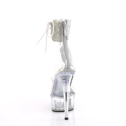 Pleaser DELIGHT-624RS Clear Rhinestone Platform Sandals - 6 Inch Heels