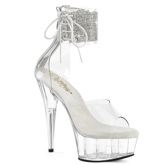 DELIGHT-624RS Pleaser Clear 6 Inch Pole Dance Platform Shoes Clr Clr