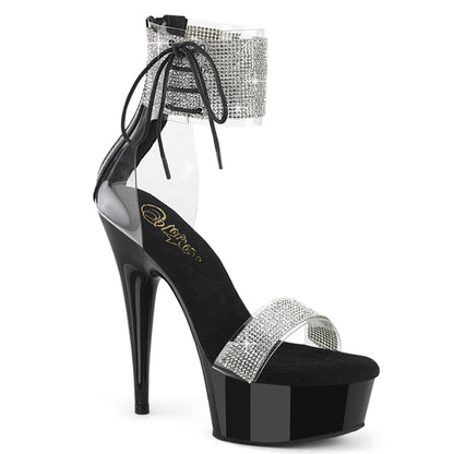 DELIGHT-627RS Pleaser Black 6 Inch Lap Dance Platform Shoes Clr-Blk Blk