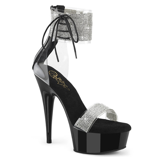 DELIGHT-627RS Pleaser Black 6 Inch Lap Dance Platform Shoes Clr-Blk Blk