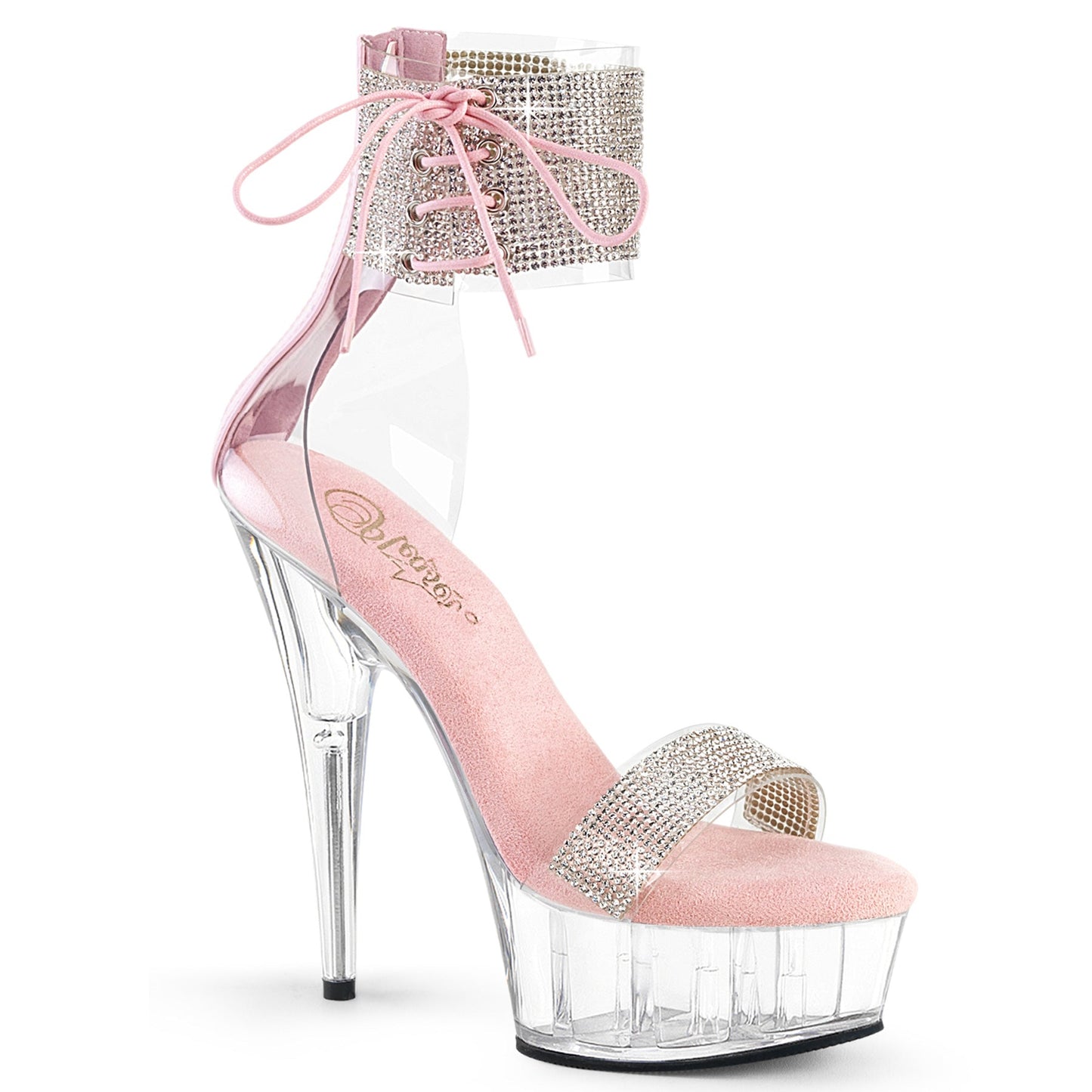DELIGHT-627RS Pleaser Baby Pink 6 Inch Pole Dancer Platform Shoes Clr-B. Pink Clr