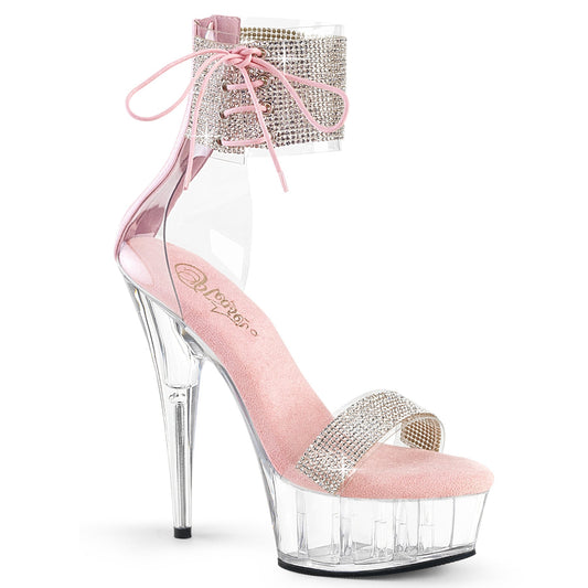DELIGHT-627RS Pleaser Baby Pink 6 Inch Pole Dancer Platform Shoes Clr-B. Pink Clr