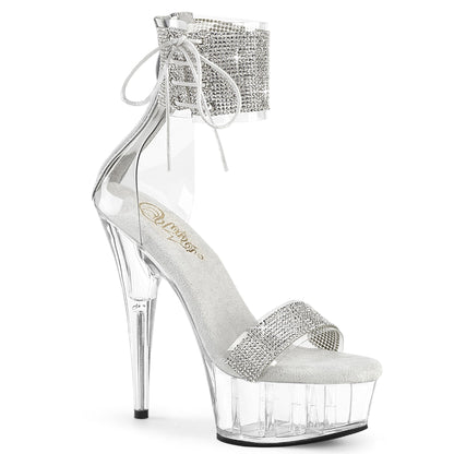 DELIGHT-627RS Pleaser Clear 6 Inch Fetish Dancer Platform Shoes Clr-Slv Clr